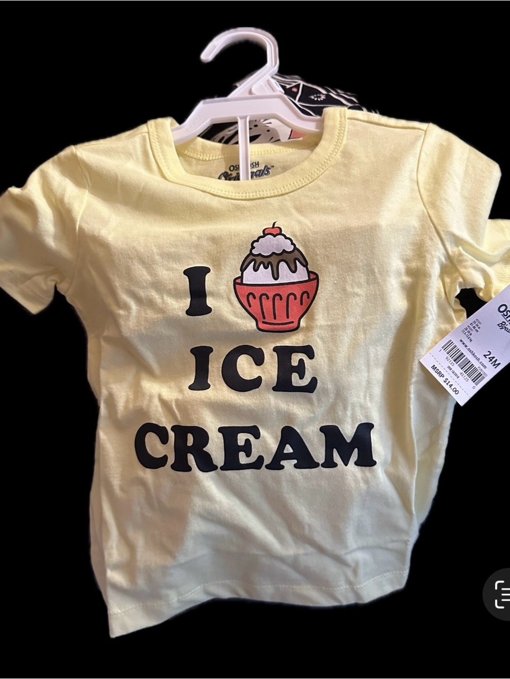 OshKosh B'gosh Yellow 'I Love Ice Cream' Graphic Tee